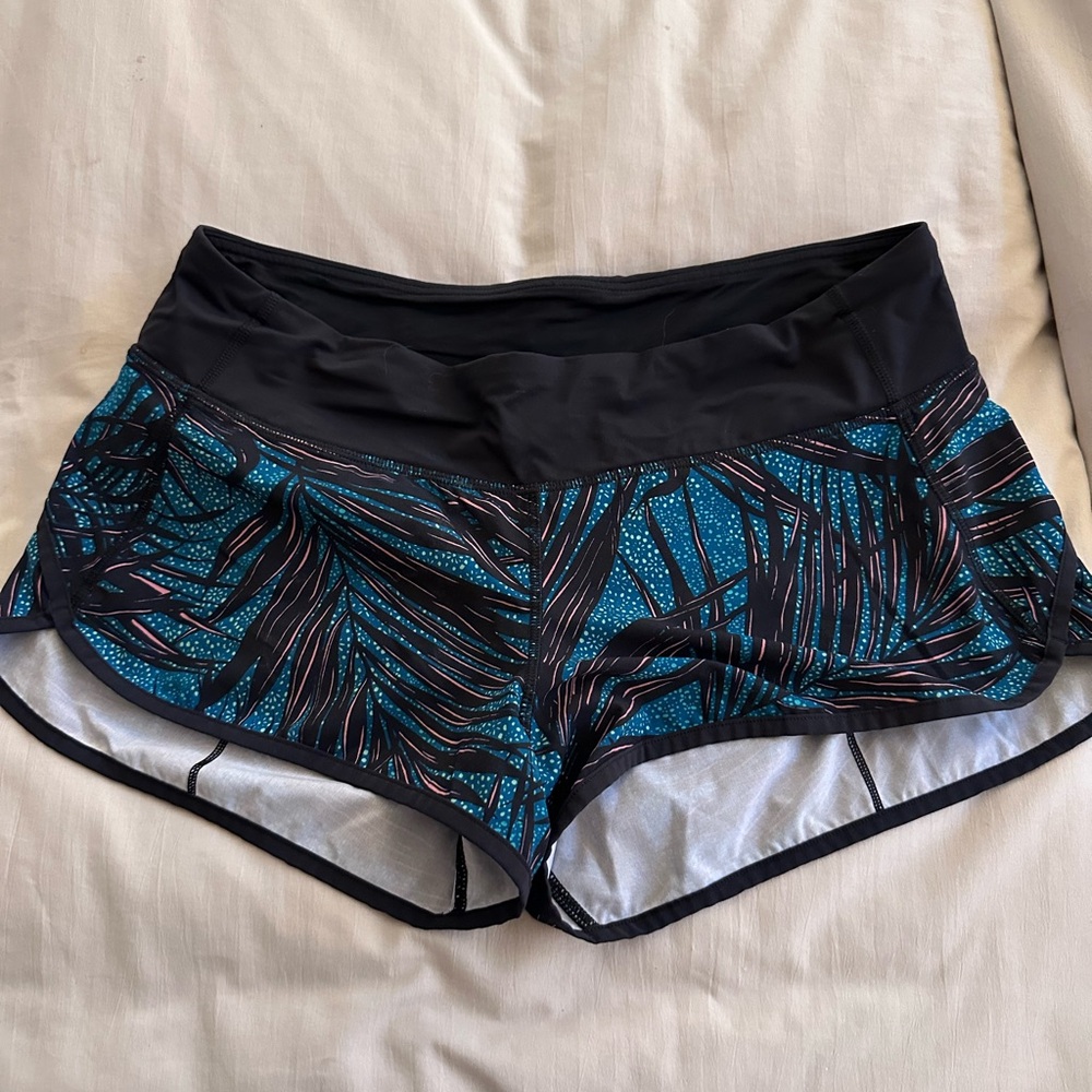 Lululemon Blue Palm Leave Shorts